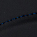 黒/ふち・糸：ブルー/内装：無地（黒）/背中面：ブルー